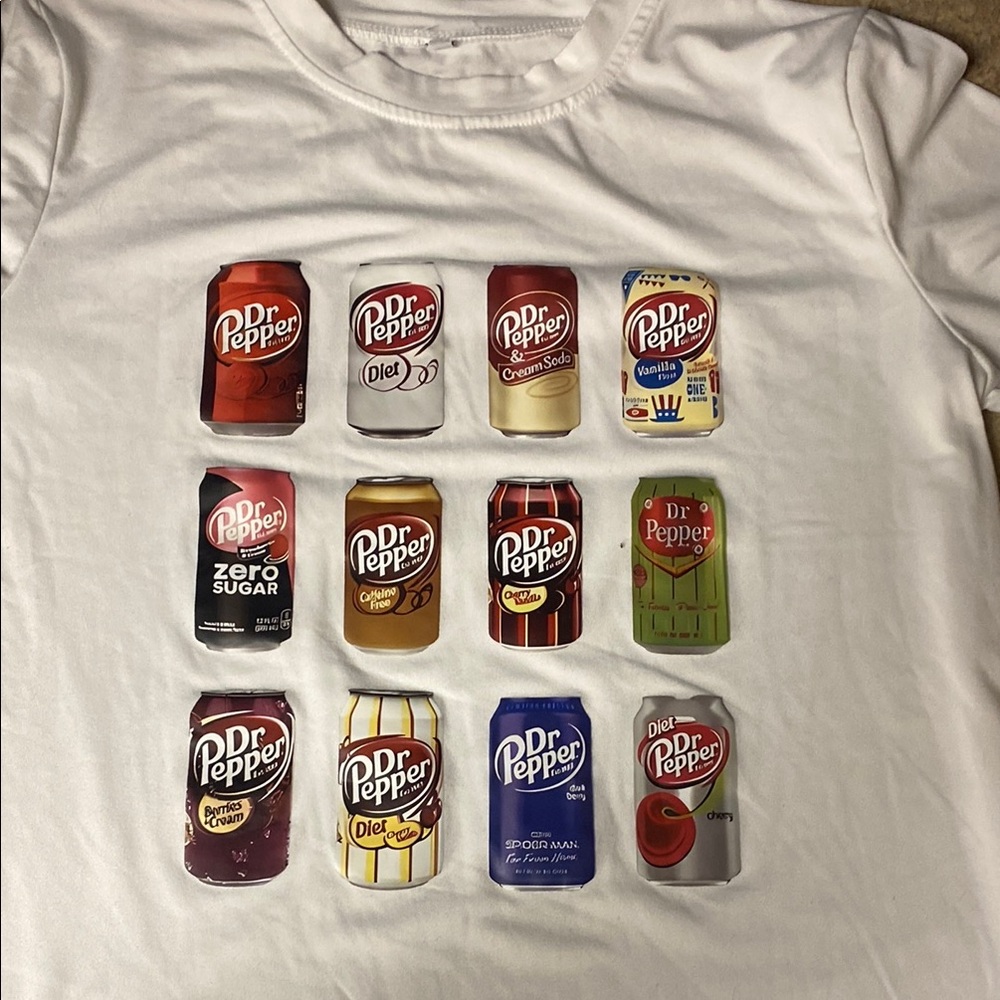 Graphic T-Shirt with Dr Pepper Can Designs